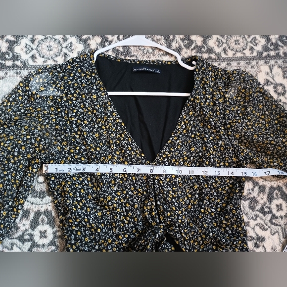 Abercrombie Fitch Ditsy Floral Maxi Dress Small Ruffle Faux Wrap Cottagecore - Picture 11 of 13